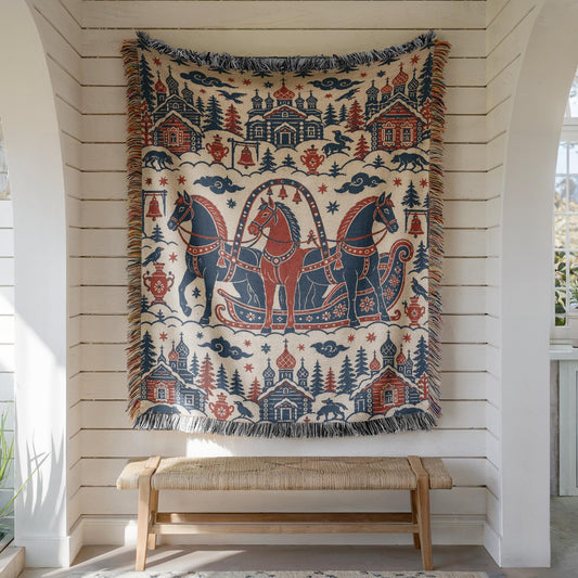 Slavic Folk Art Woven Blanket