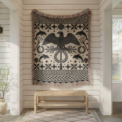 Roman Mosaic Woven Blanket