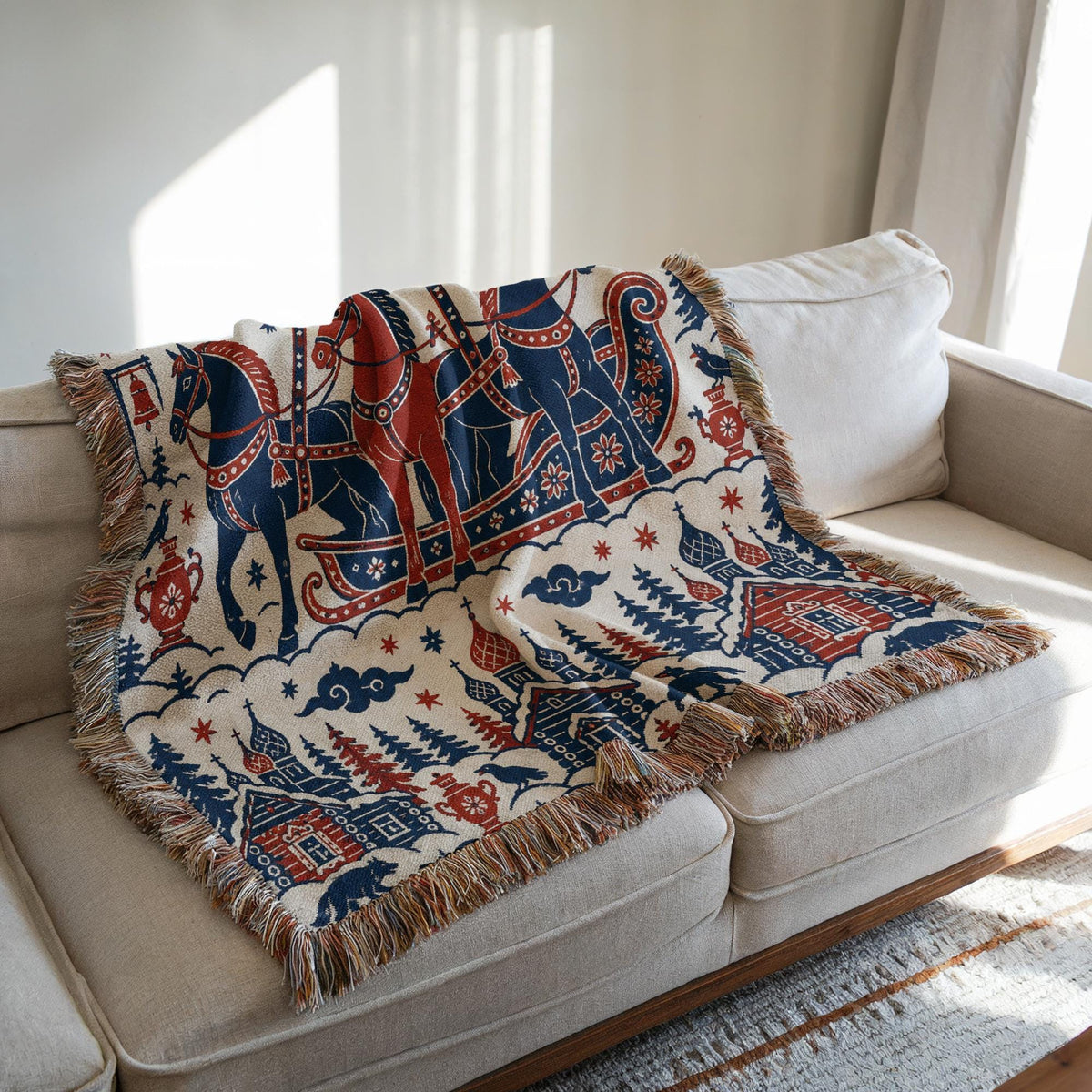 Slavic Folk Art Woven Blanket