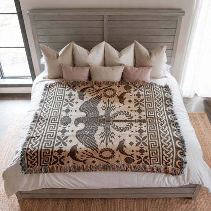 Roman Mosaic Woven Blanket