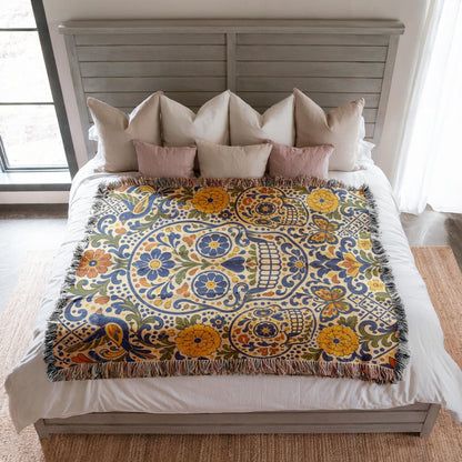 Sugar Skull Woven Blanket