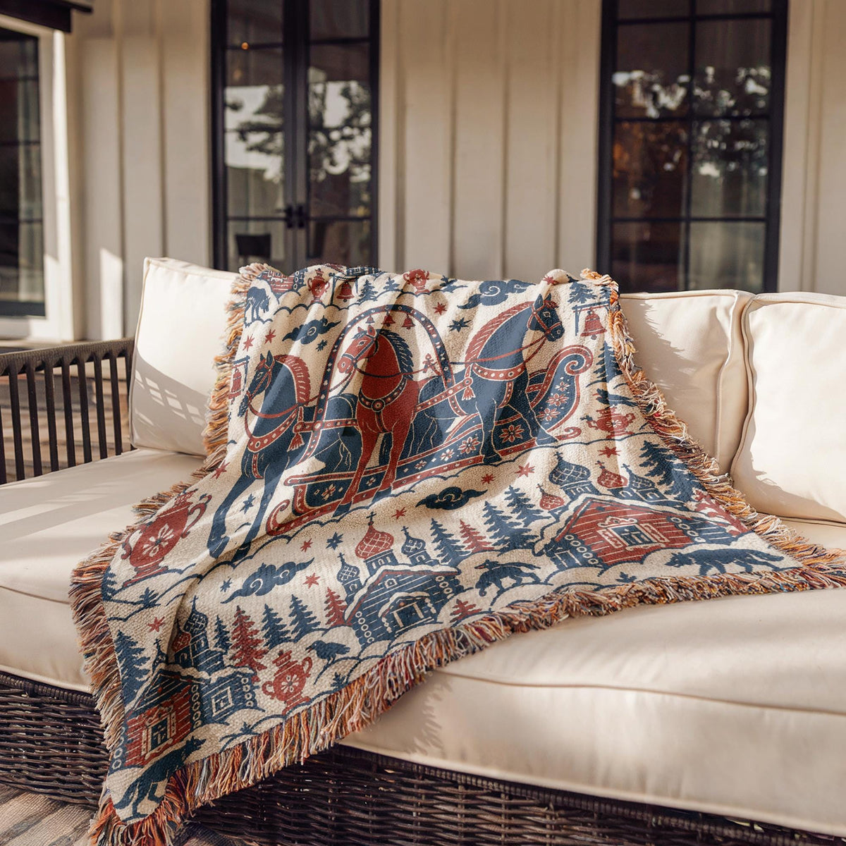 Slavic Folk Art Woven Blanket
