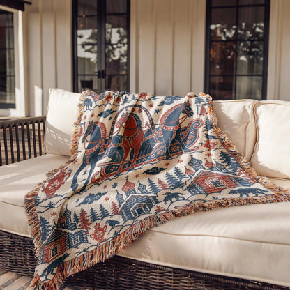 Slavic Folk Art Woven Blanket