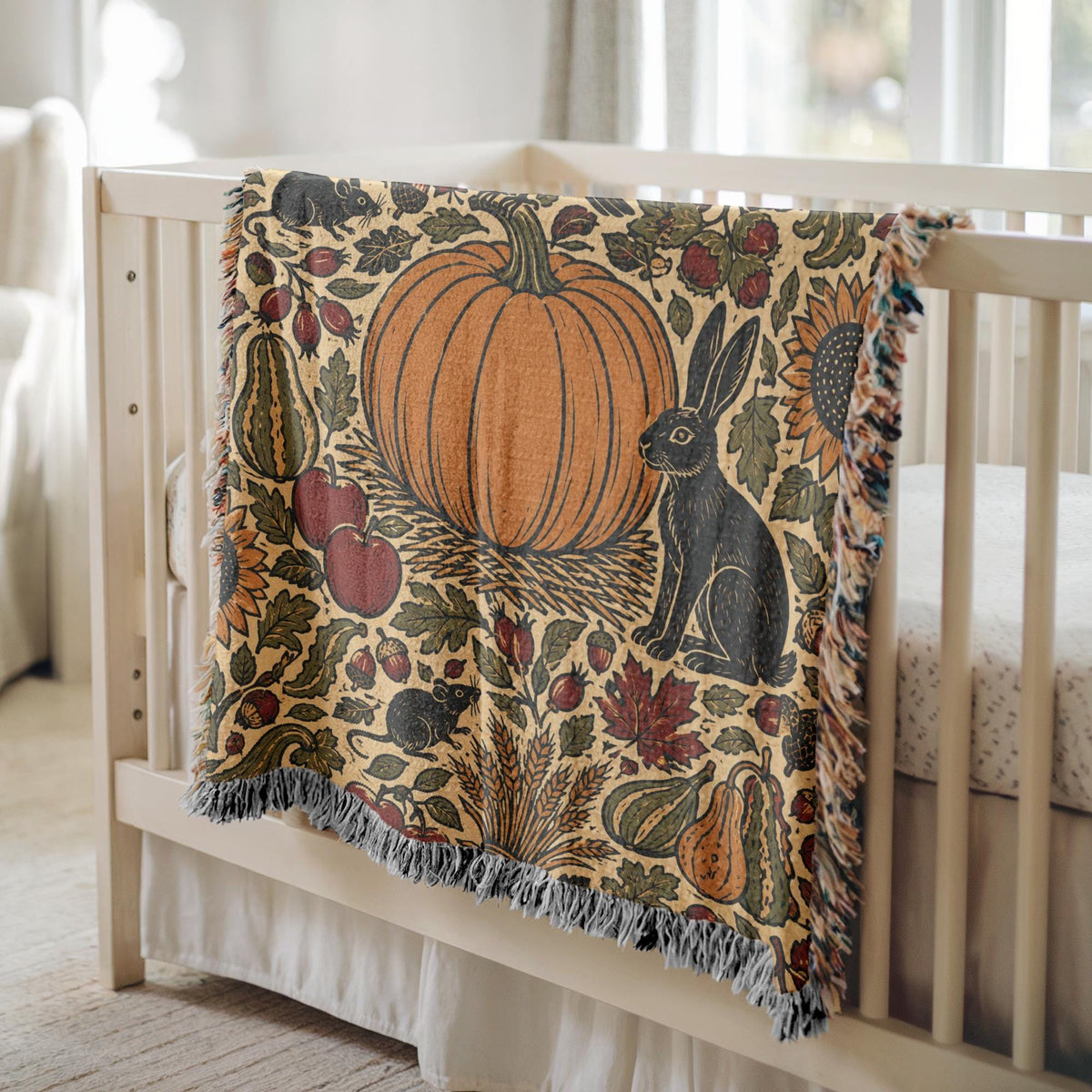 Halloween Pumpkin Woven Blanket