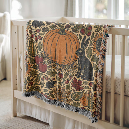 Halloween Pumpkin Woven Blanket