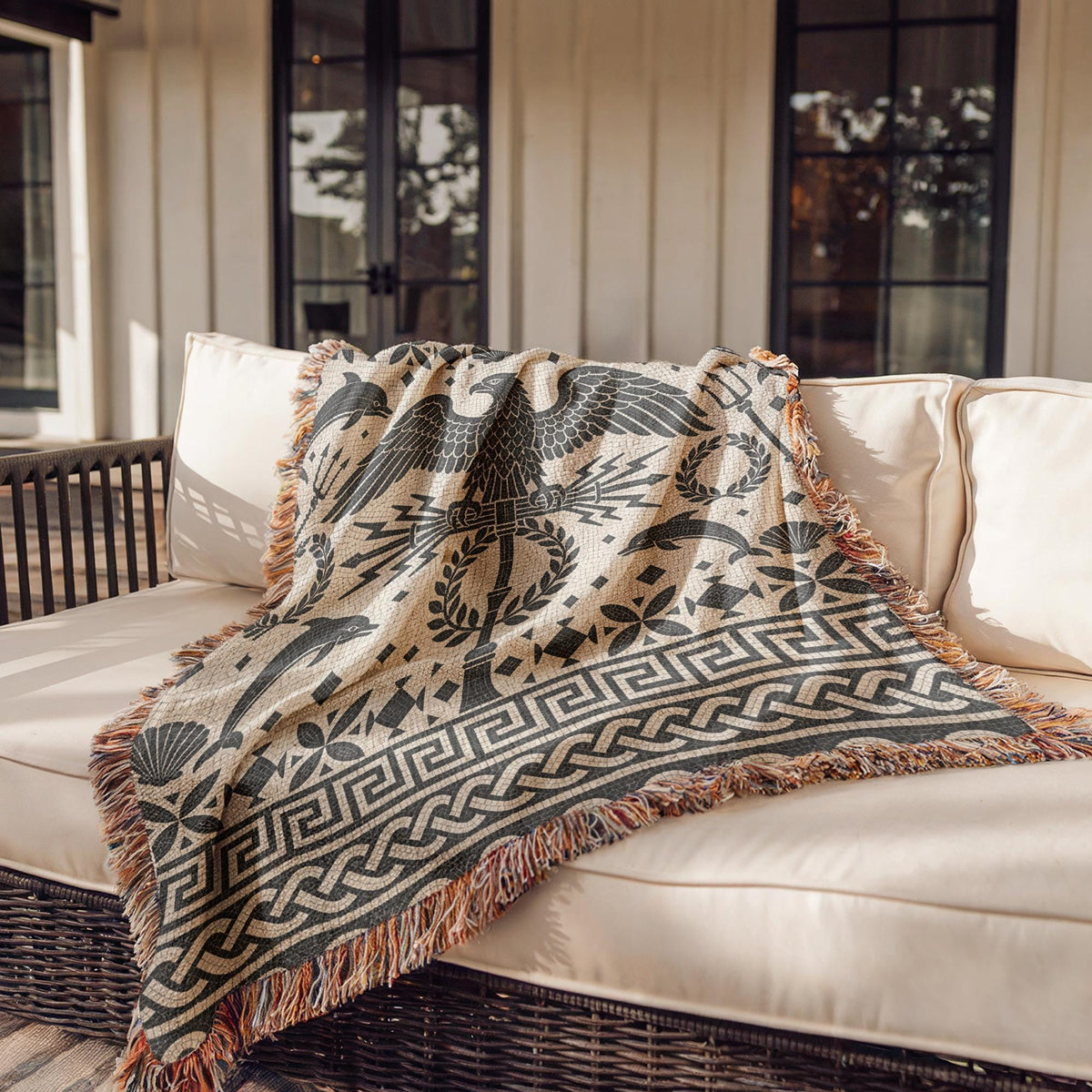 Roman Mosaic Woven Blanket