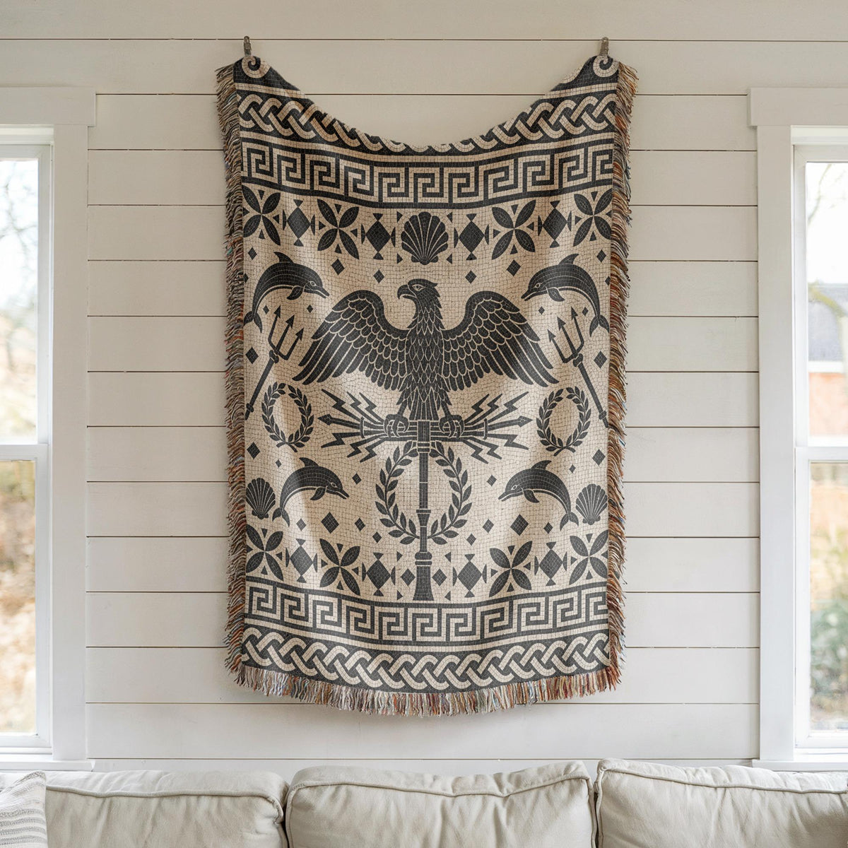 Roman Mosaic Woven Blanket