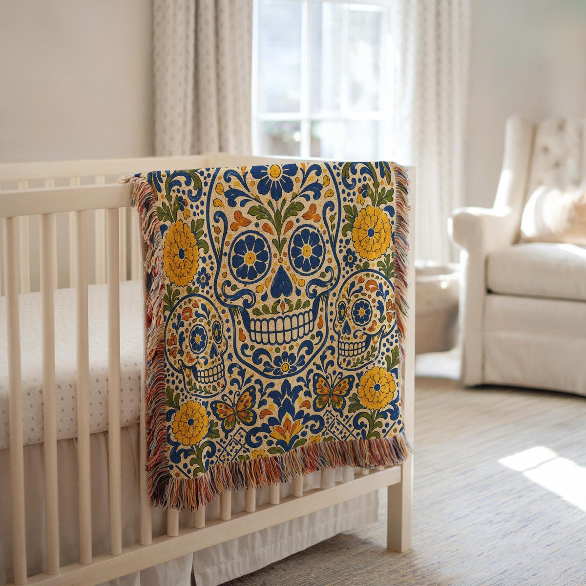 Sugar Skull Woven Blanket