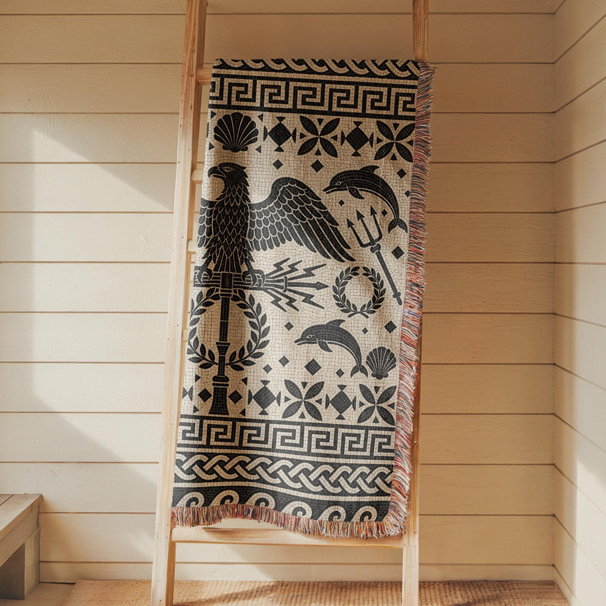 Roman Mosaic Woven Blanket