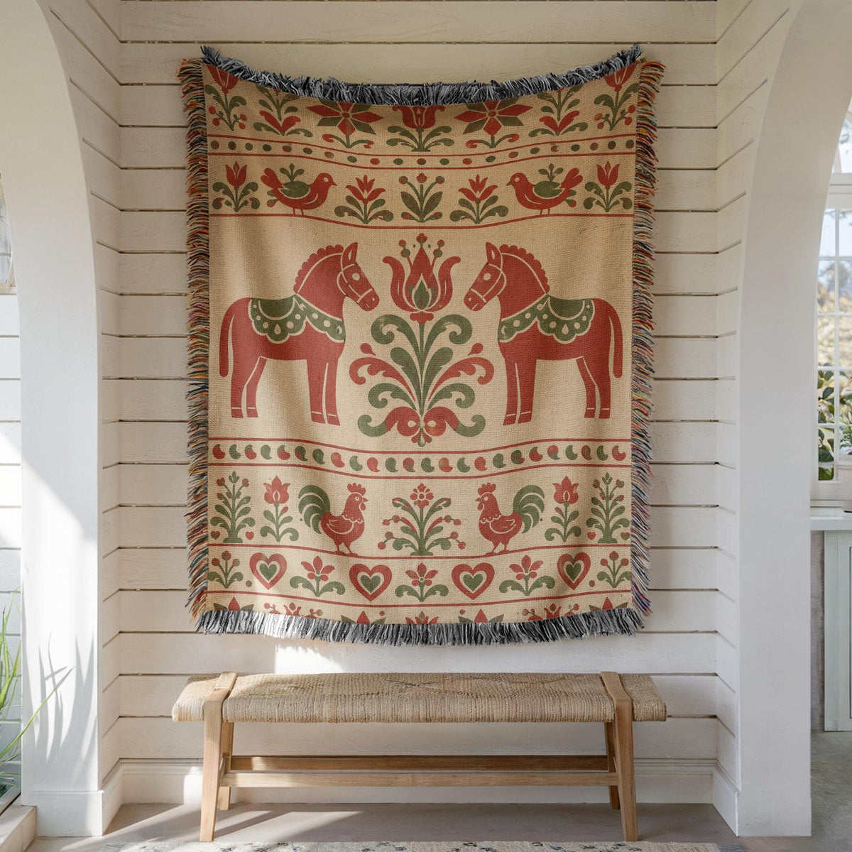 Folk Art Woven Blanket
