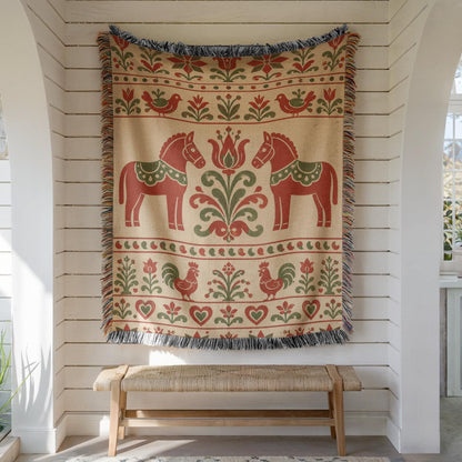 Folk Art Woven Blanket