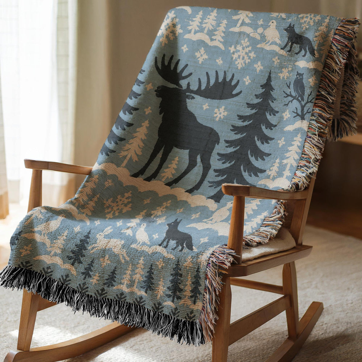Moose Woven Blanket