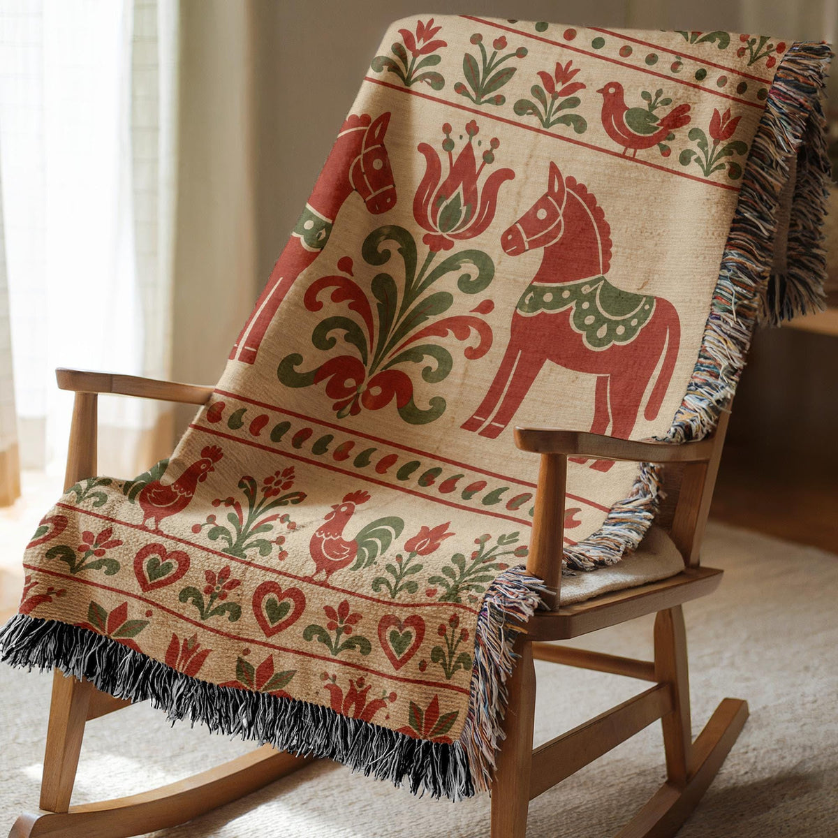 Folk Art Woven Blanket