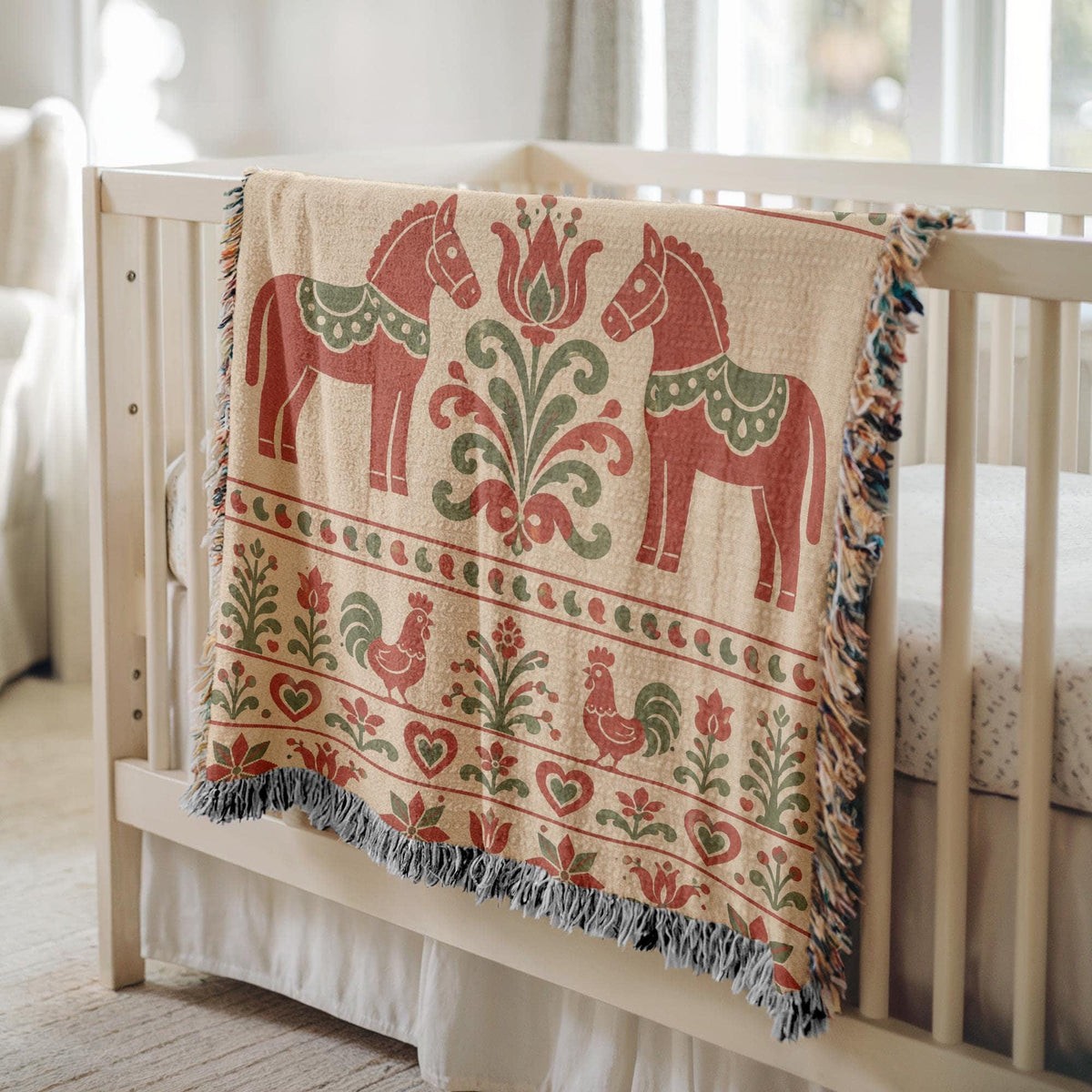 Folk Art Woven Blanket