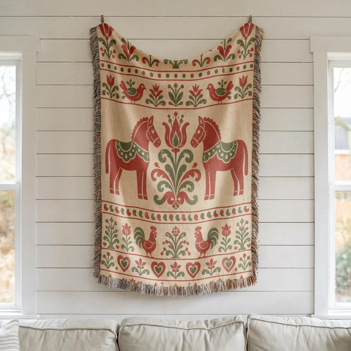 Folk Art Woven Blanket