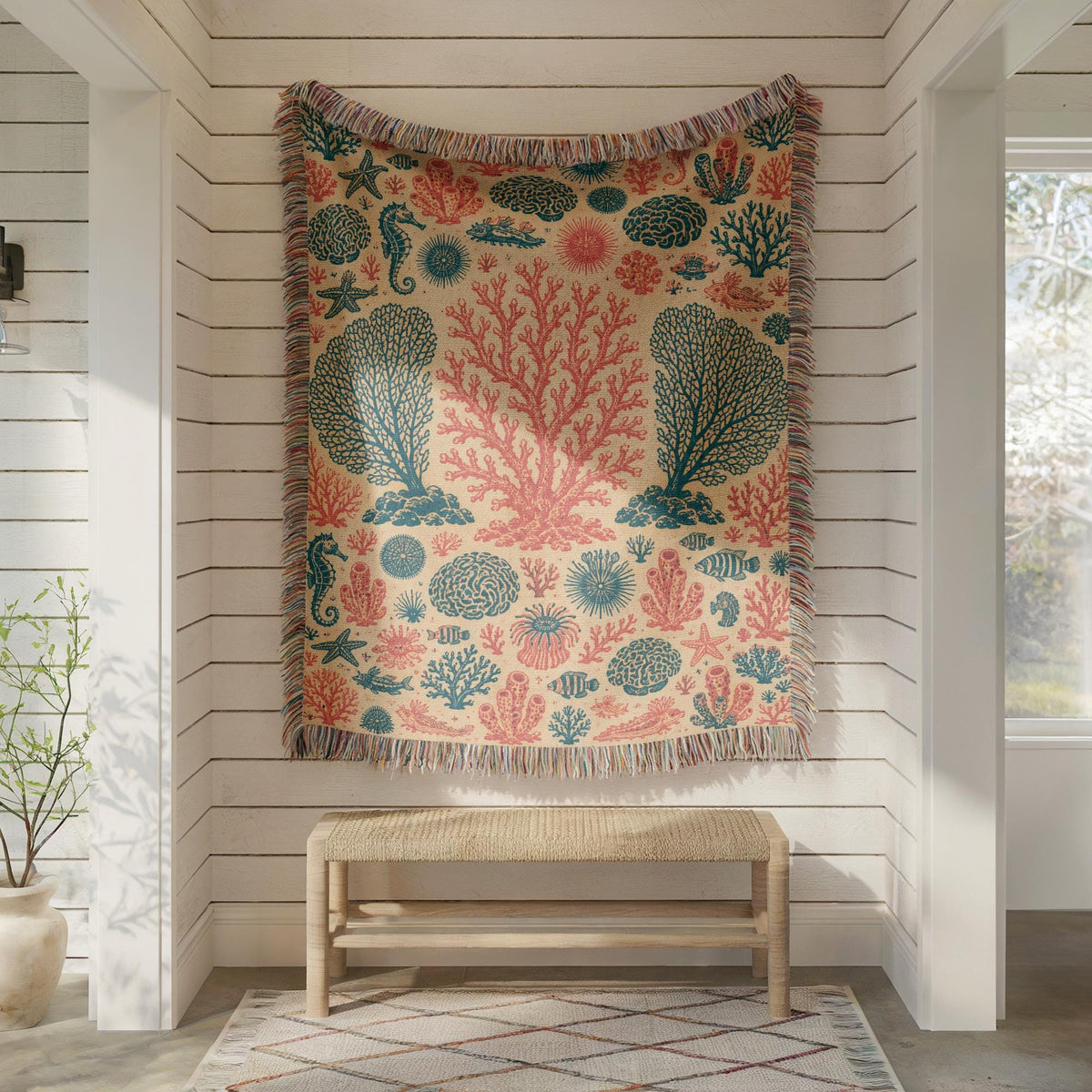 Coral Reef Woven Blanket