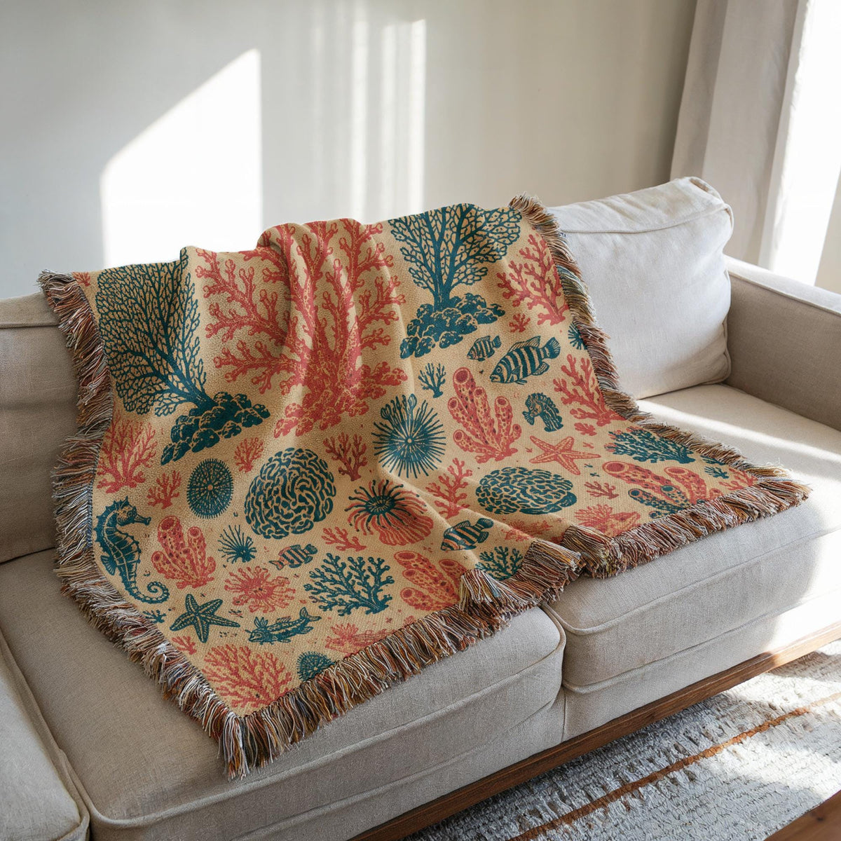 Coral Reef Woven Blanket