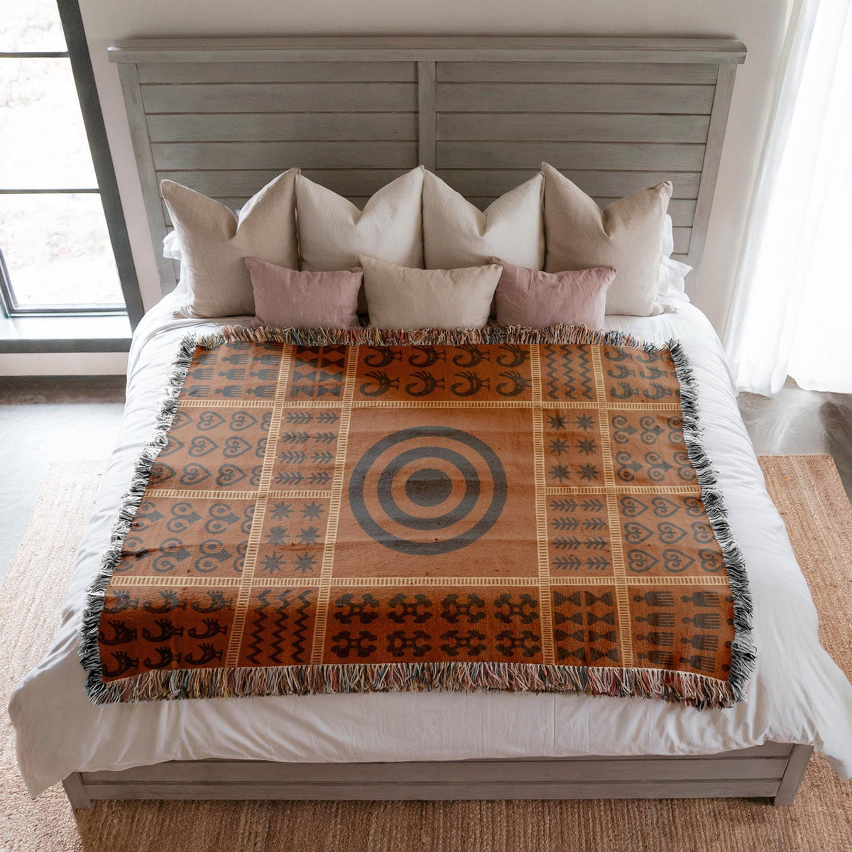 Adinkra Symbol Woven Blanket