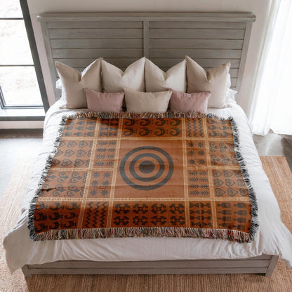 Adinkra Symbol Woven Blanket