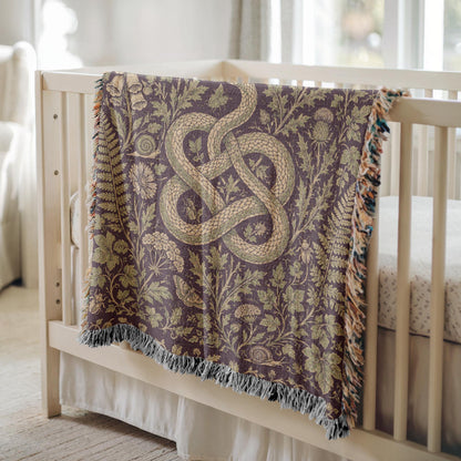 Snake and Wildflower Woven Blanket