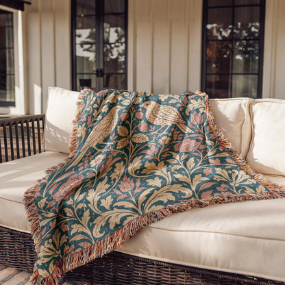 William Morris Style Woven Blanket