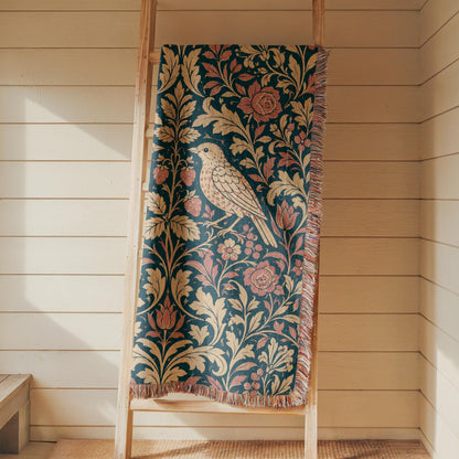 William Morris Style Woven Blanket