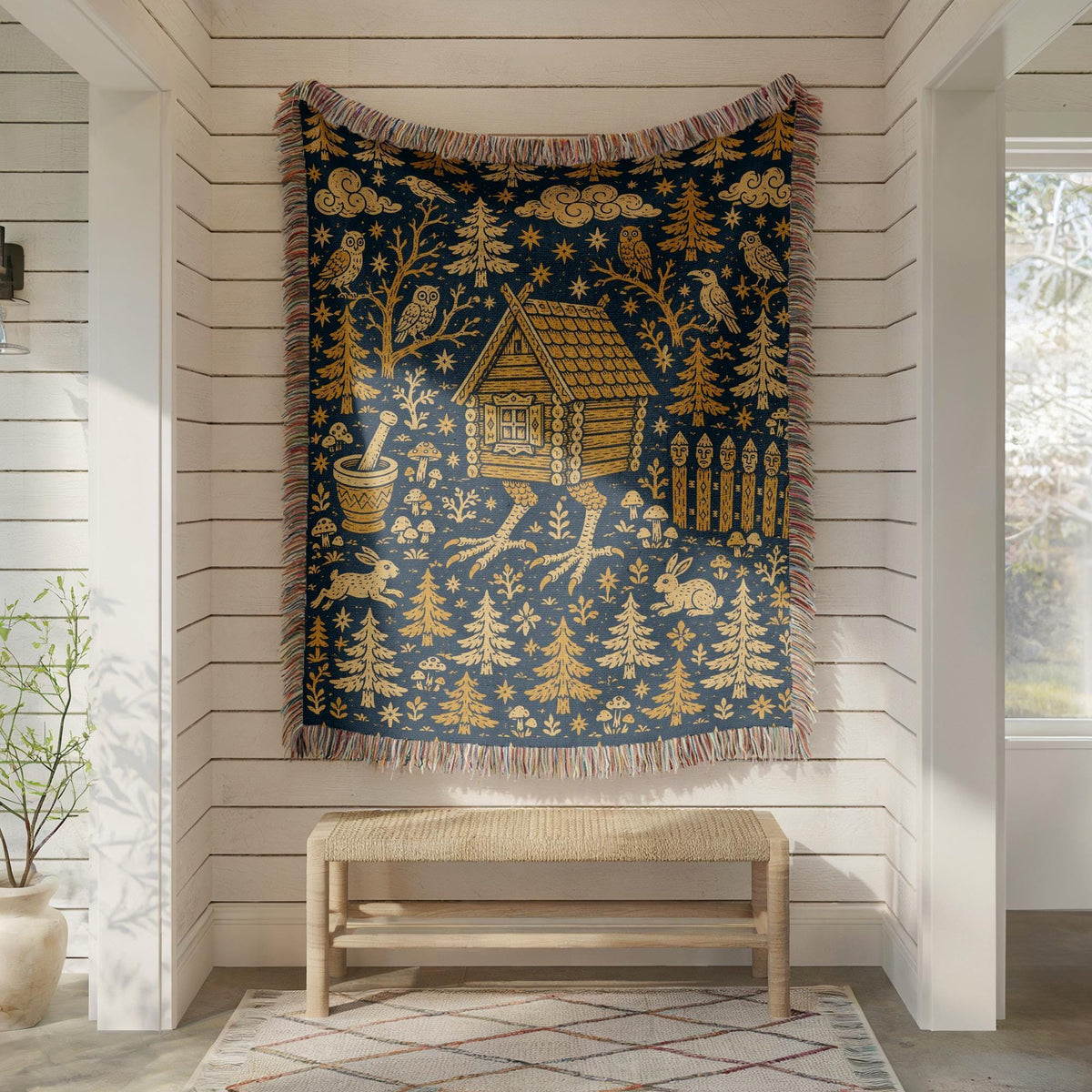 Baba Yaga Hut Woven Blanket
