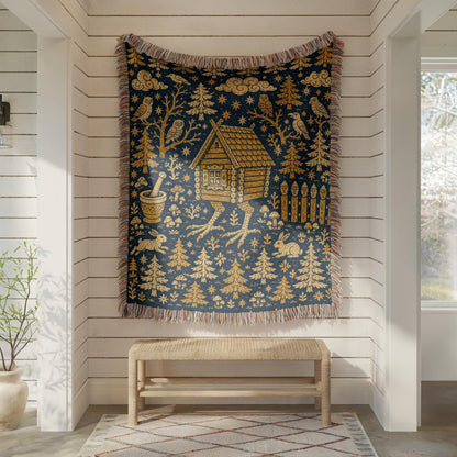 Baba Yaga Hut Woven Blanket