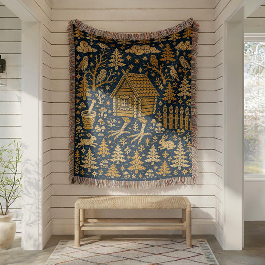 Baba Yaga Hut Woven Blanket