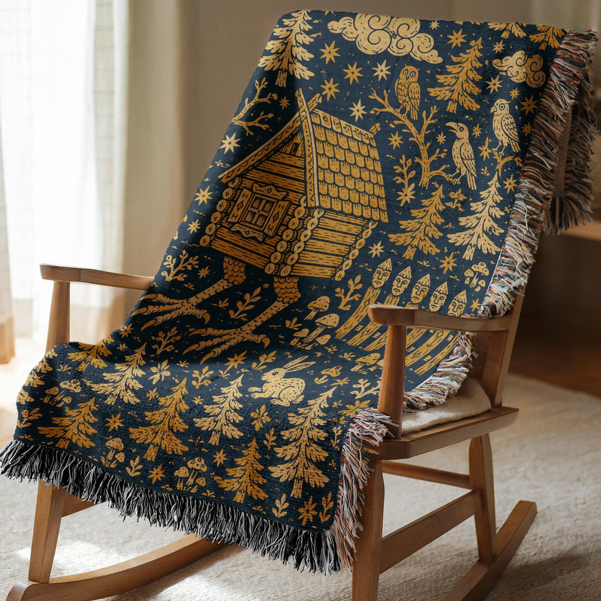 Baba Yaga Hut Woven Blanket