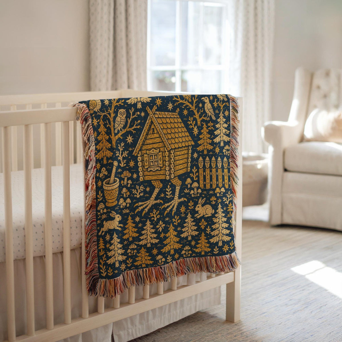 Baba Yaga Hut Woven Blanket