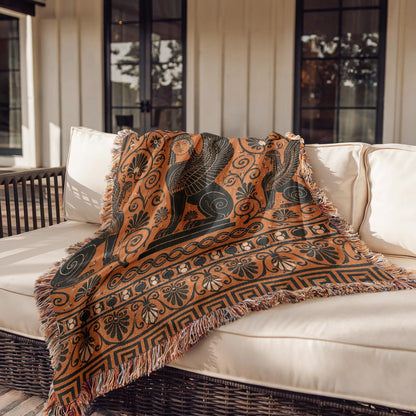 Greek Sphinx Woven Blanket