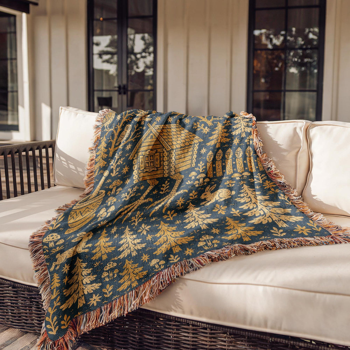 Baba Yaga Hut Woven Blanket