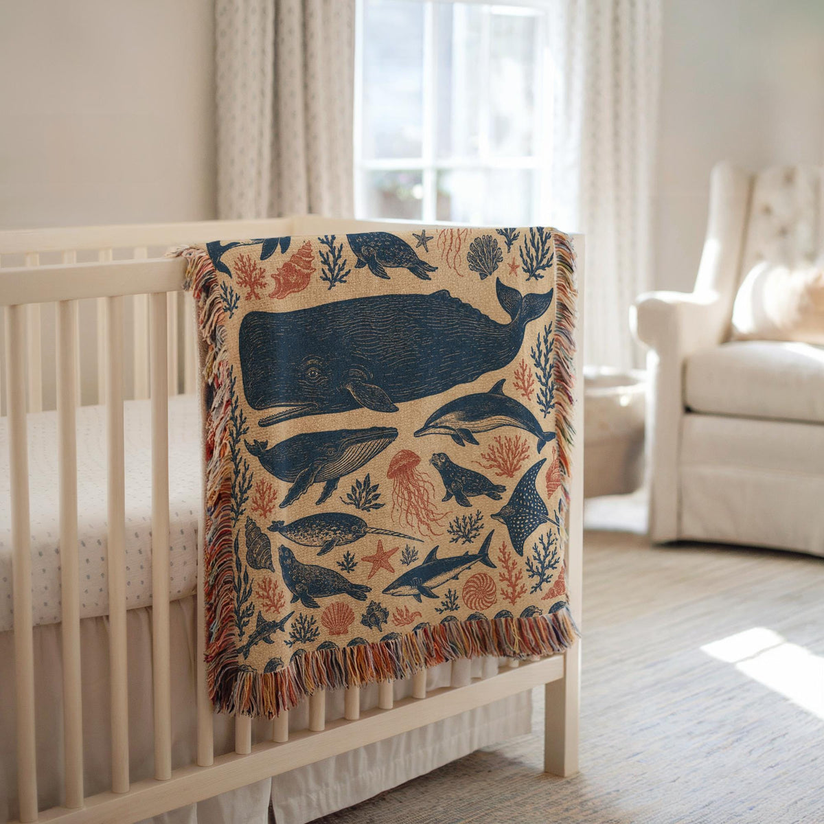 Whale Woven Blanket