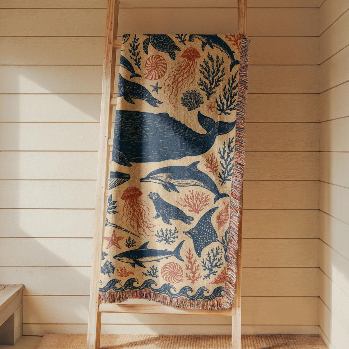 Whale Woven Blanket