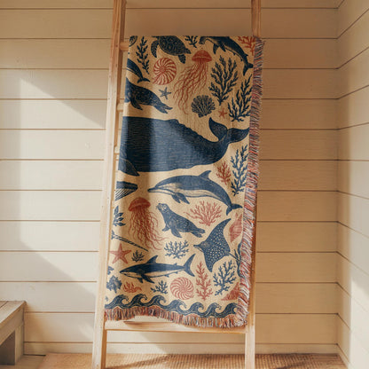 Whale Woven Blanket