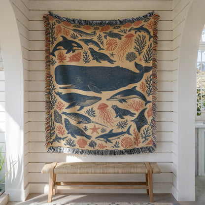 Whale Woven Blanket