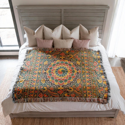 Korean Dancheong Woven Blanket