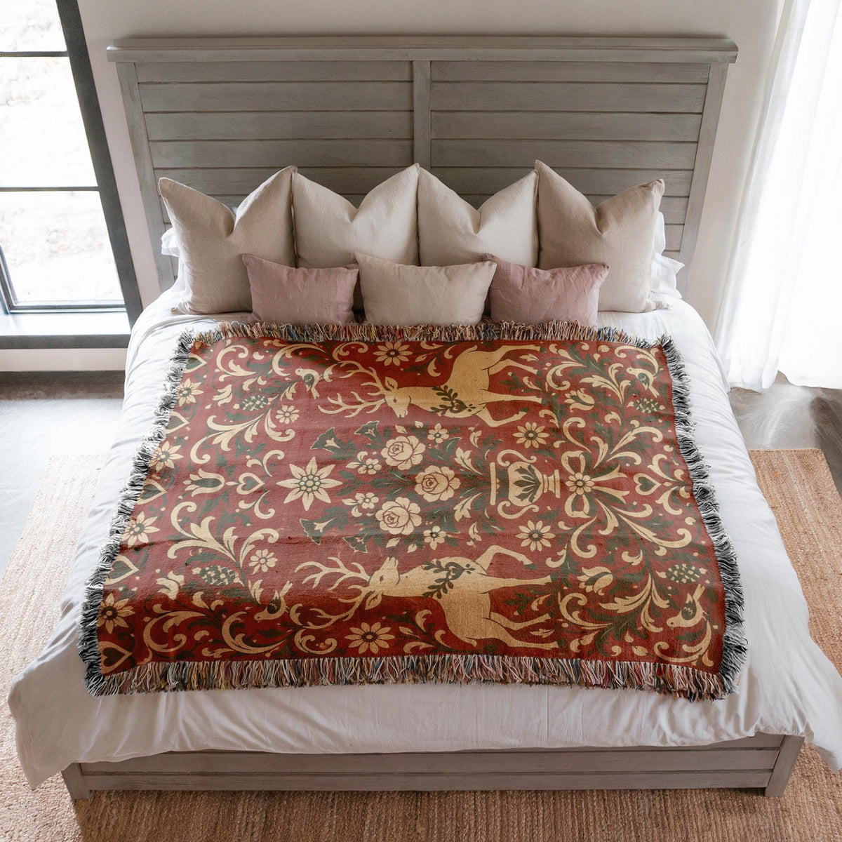Alpine Folk Art Woven Blanket