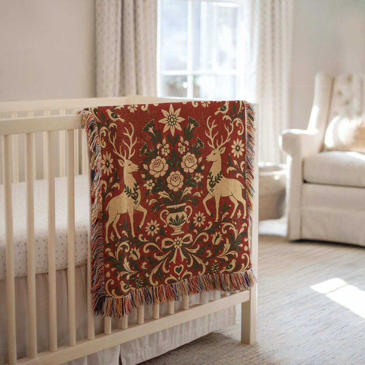 Alpine Folk Art Woven Blanket