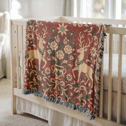 Alpine Folk Art Woven Blanket