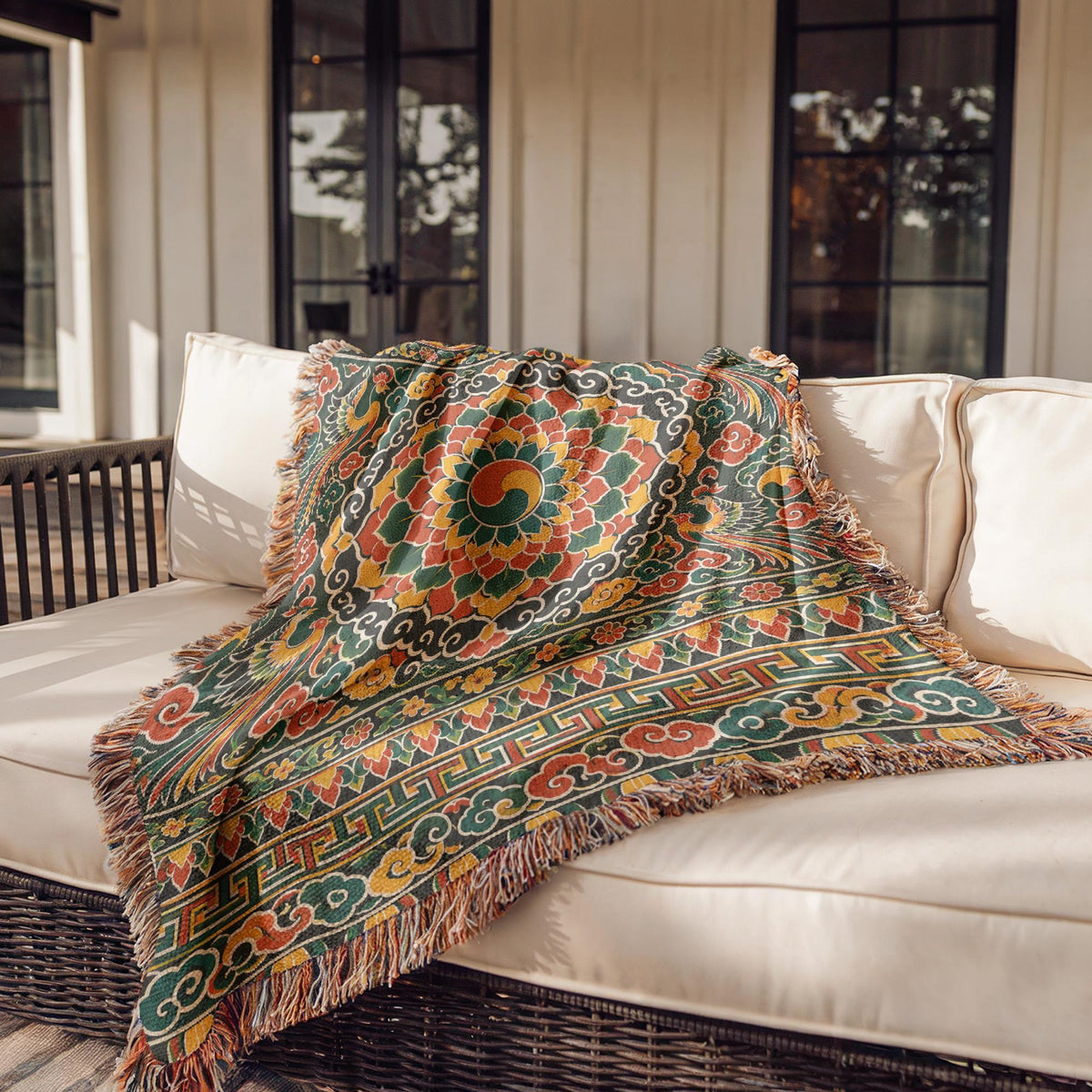 Korean Dancheong Woven Blanket