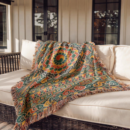Korean Dancheong Woven Blanket