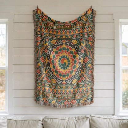 Korean Dancheong Woven Blanket