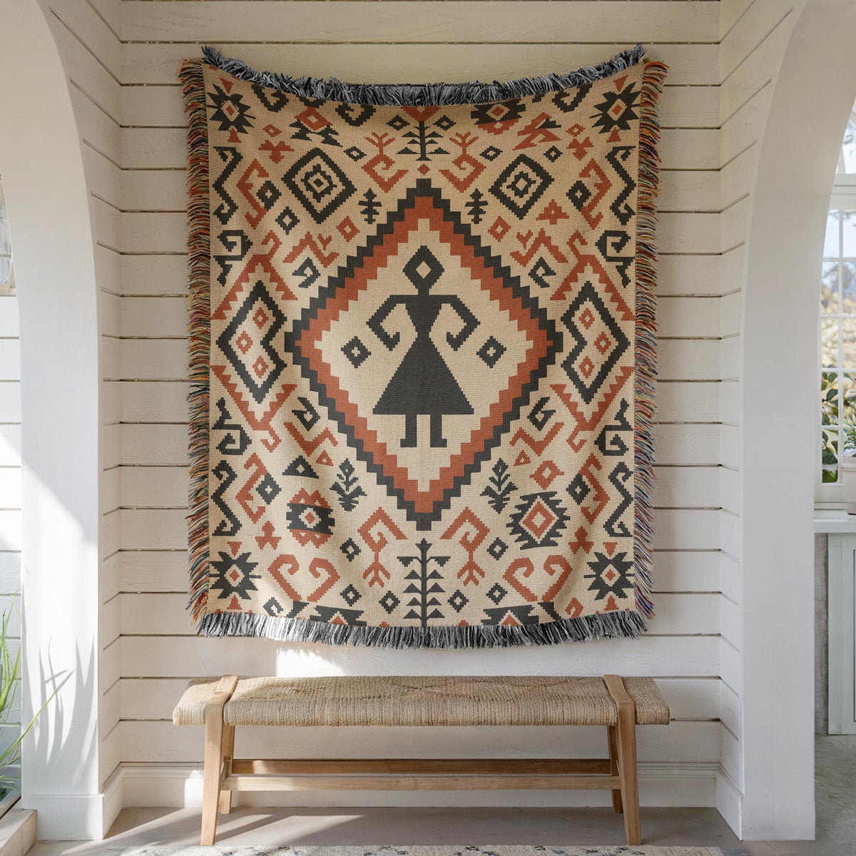 Turkish Kilim Woven Blanket