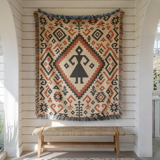 Turkish Kilim Woven Blanket