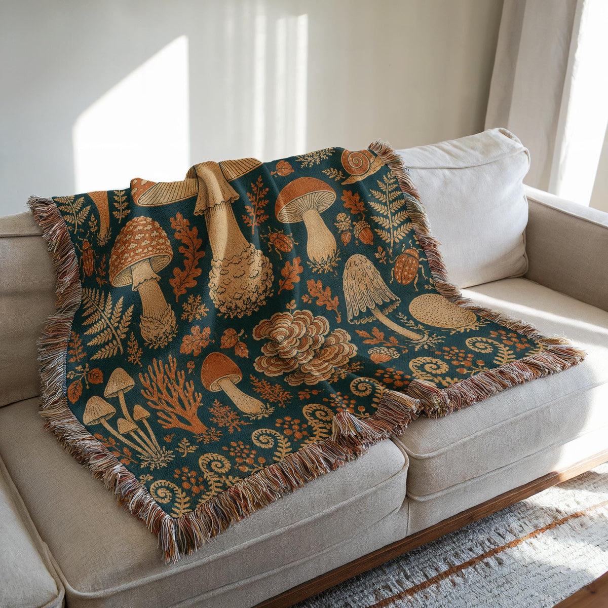 Mushroom Woven Blanket