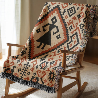 Turkish Kilim Woven Blanket