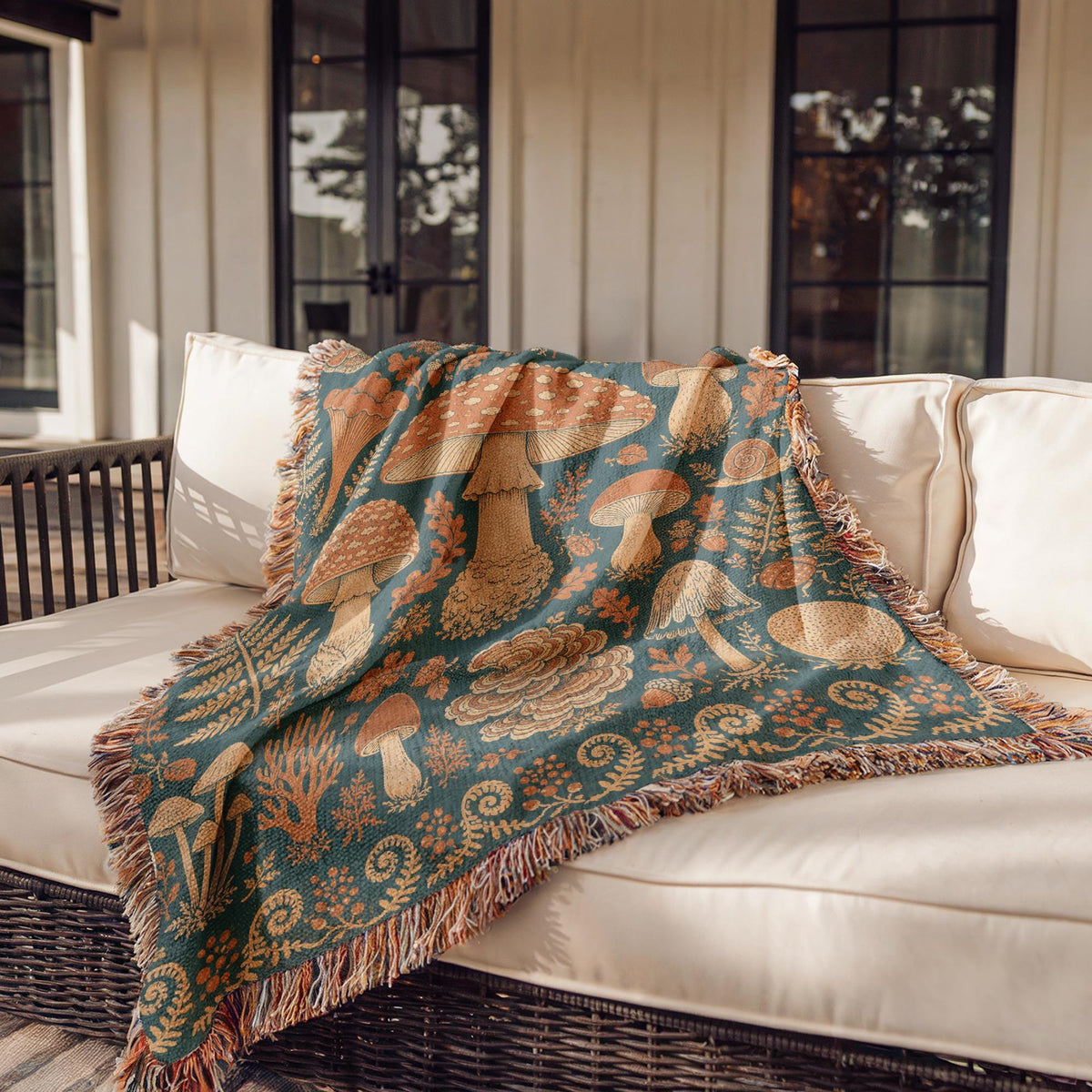 Mushroom Woven Blanket