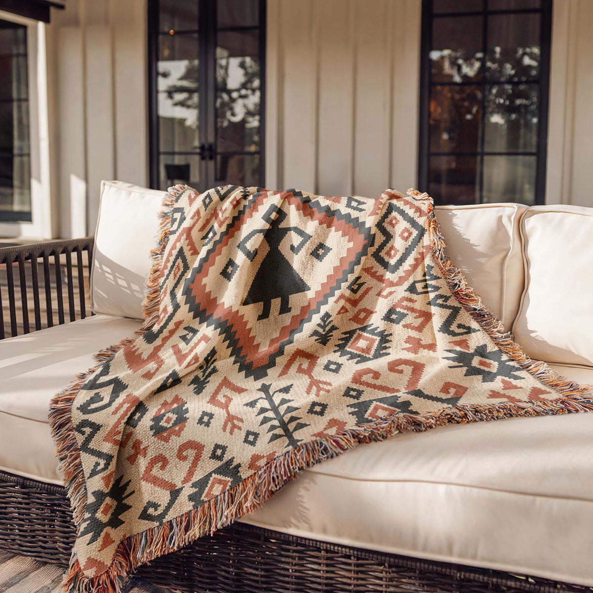 Turkish Kilim Woven Blanket